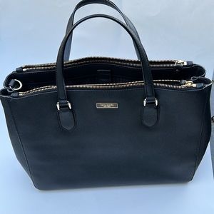 Kate Spade black rectangular satchel with shoulder strap
